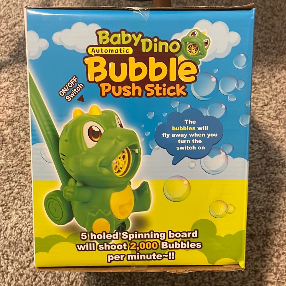 Baby Dino automatic bubble push stick bubble maker